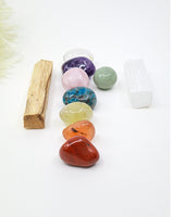 8 Crystal Chakra Healing Kit – Sacred Alignment | Selenite, Palo Santo & Chakra Guide
