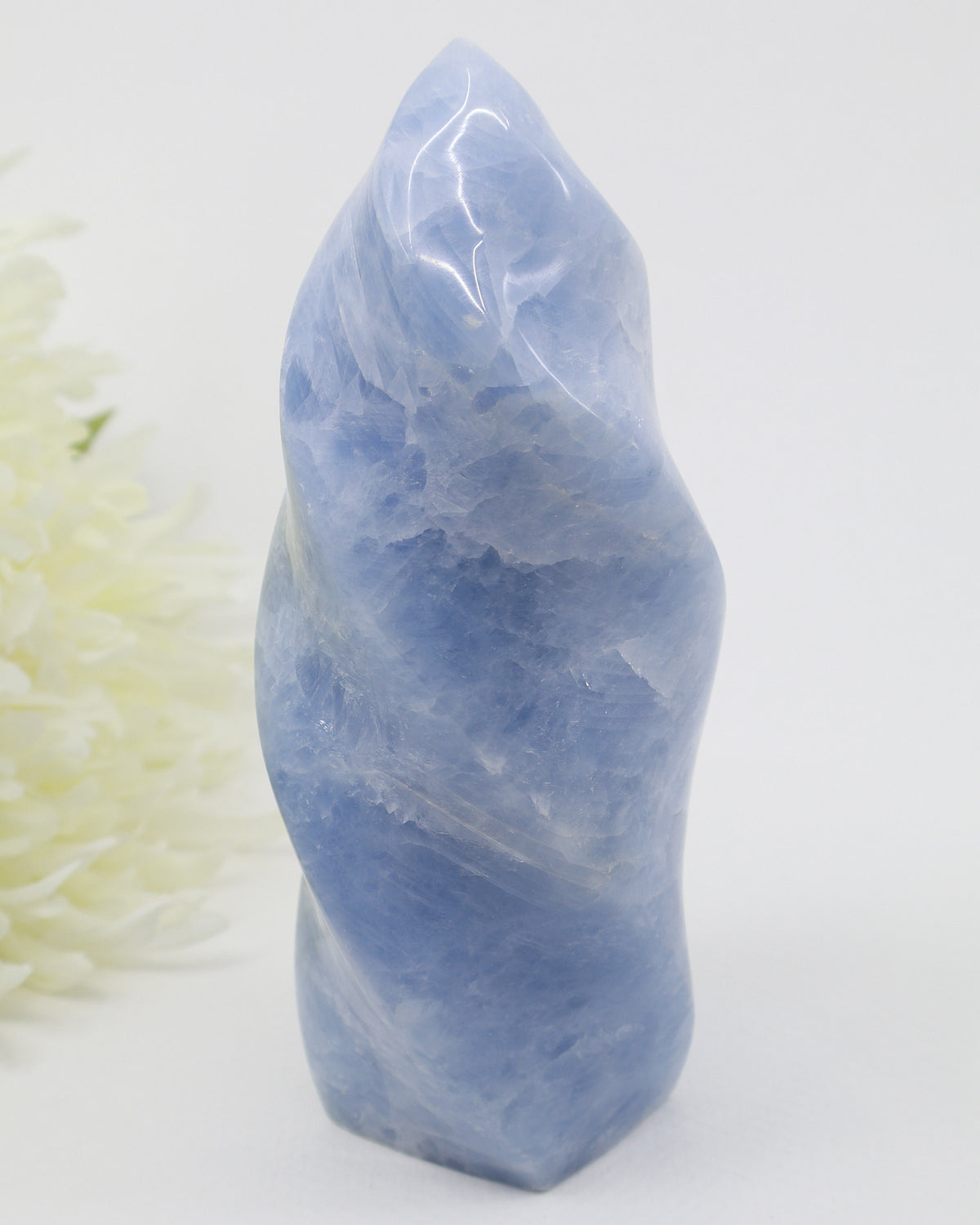Blue Calcite Flame 684g – The Tranquil Flame | Calm, Communication & Peace