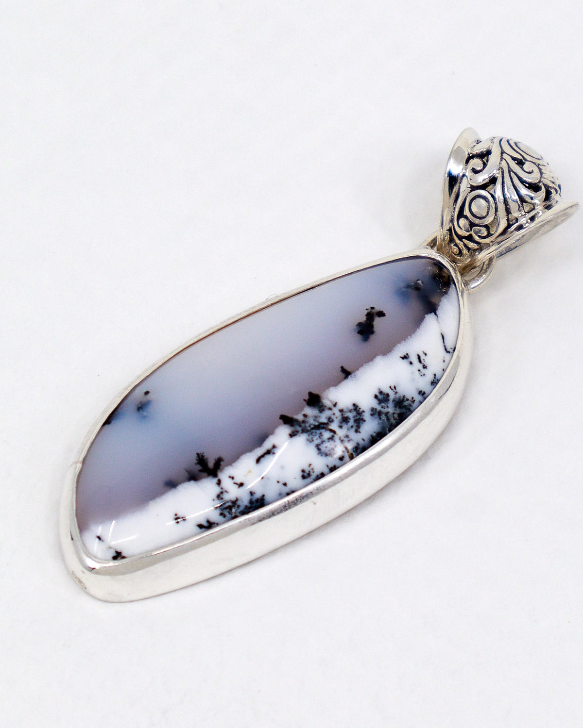 Dendritic Agate Sterling Silver Pendant – The Misty Forest | Grounding & Growth