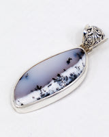 Dendritic Agate Sterling Silver Pendant – The Misty Forest | Grounding & Growth