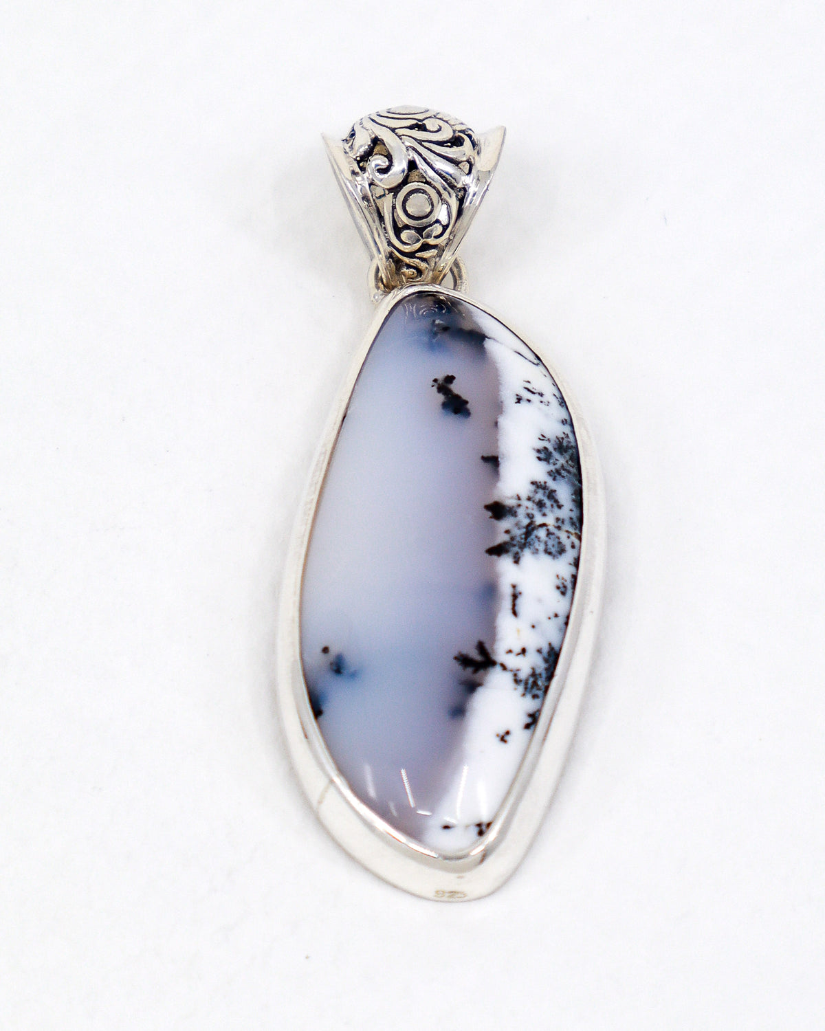 Dendritic Agate Sterling Silver Pendant – The Misty Forest | Grounding & Growth