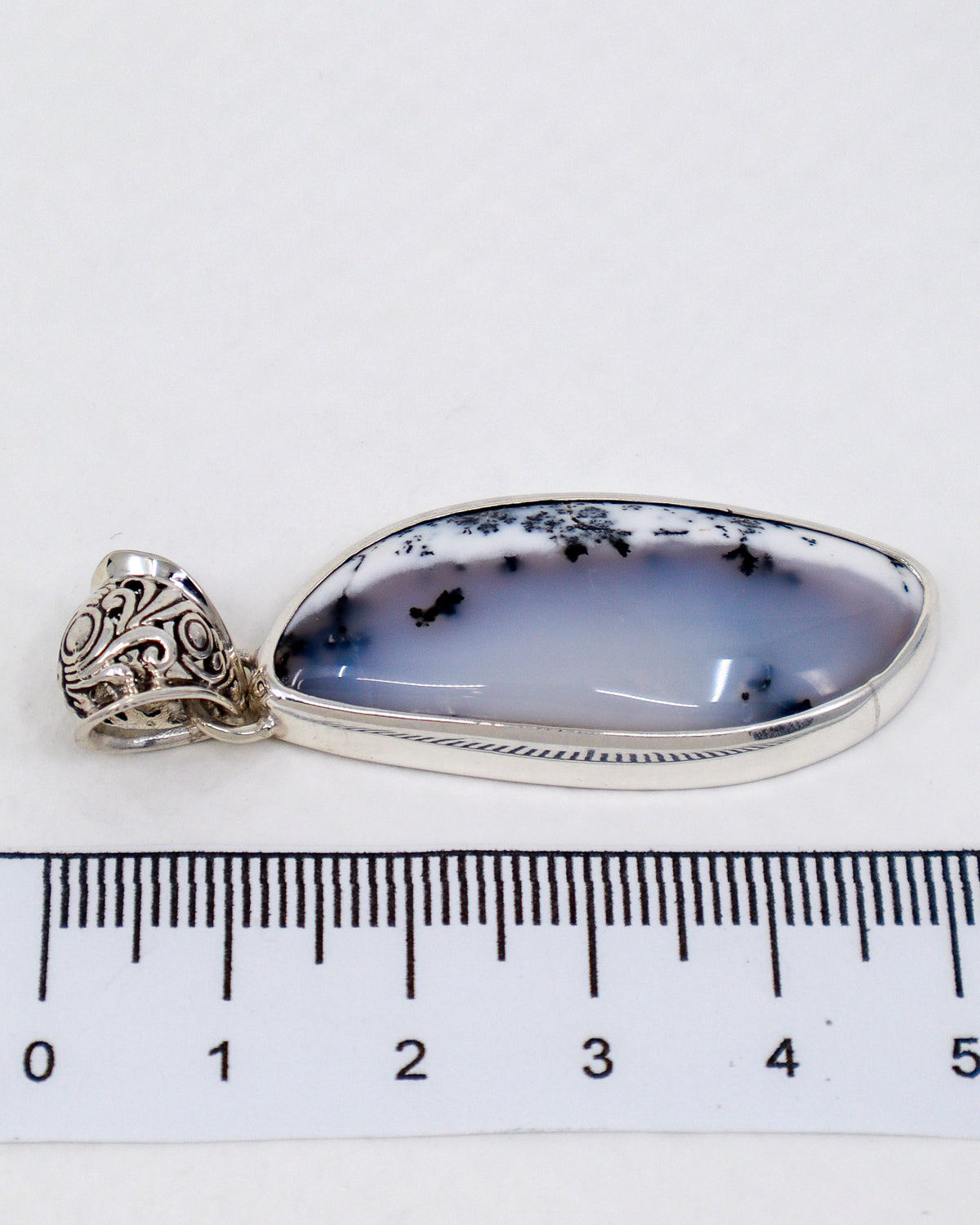 Dendritic Agate Sterling Silver Pendant – The Misty Forest | Grounding & Growth
