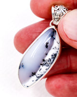 Dendritic Agate Sterling Silver Pendant – The Misty Forest | Grounding & Growth