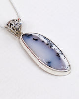 Dendritic Agate Sterling Silver Pendant – The Misty Forest | Grounding & Growth