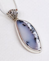 Dendritic Agate Sterling Silver Pendant – The Misty Forest | Grounding & Growth