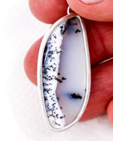 Dendritic Agate Sterling Silver Pendant – The Misty Forest | Grounding & Growth