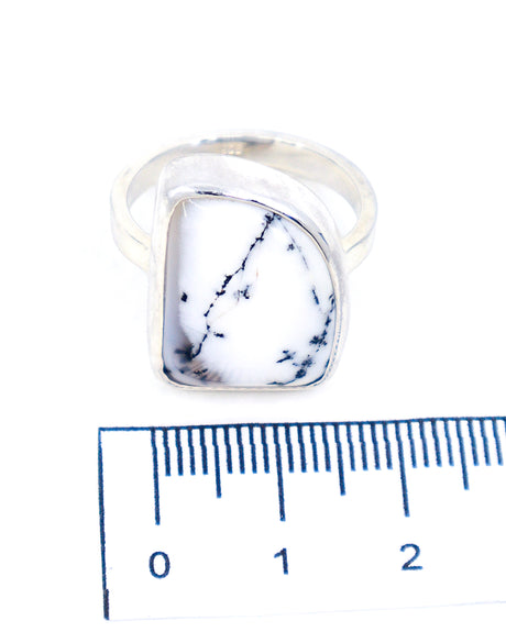 Dendritic Agate Sterling Silver Ring Size 9 – The Enchanted Forest | Growth & Grounding
