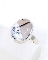 Dendritic Agate Sterling Silver Ring Size 7 – The Whispering Branch | Growth & Grounding