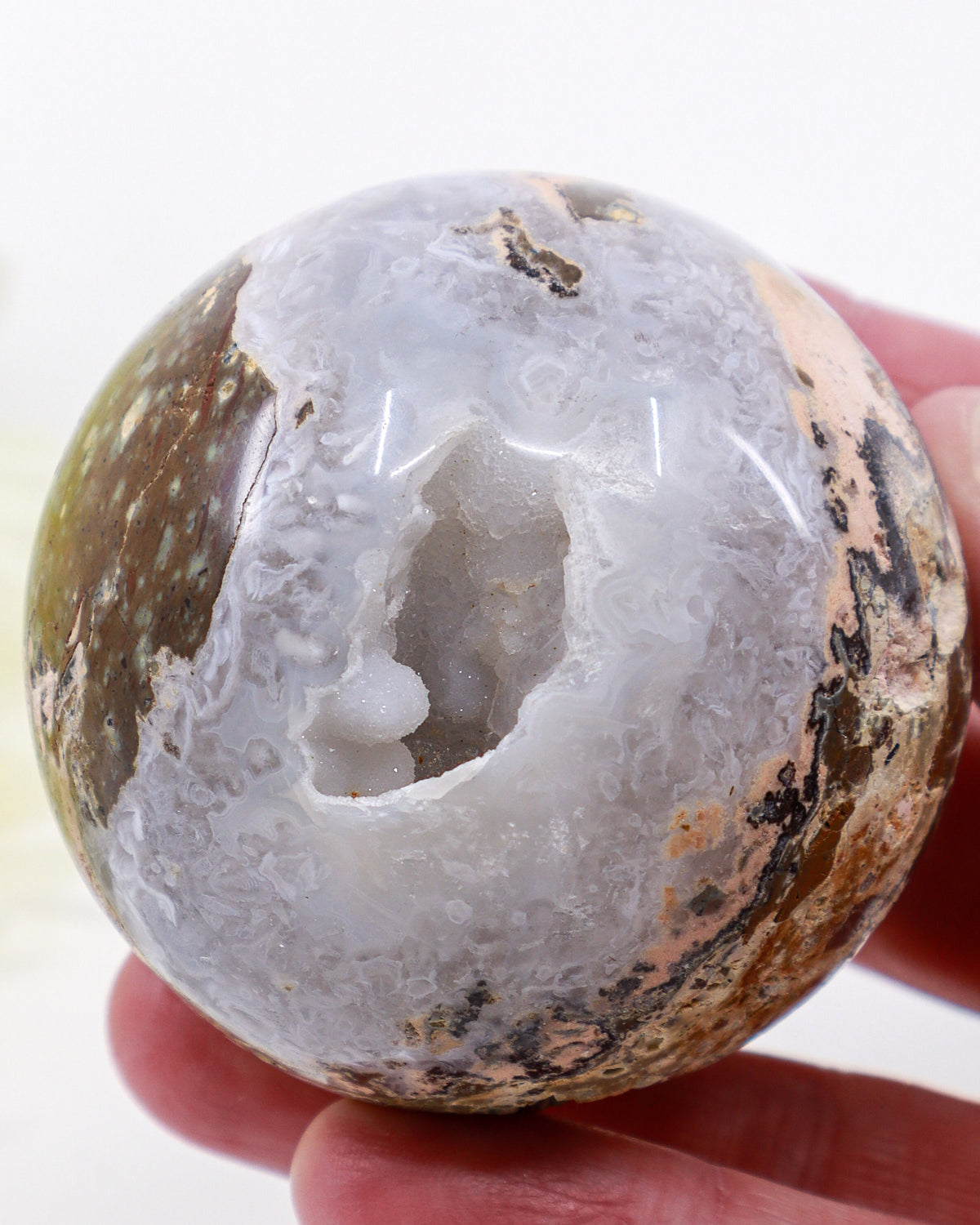Druzy Agate Geode Sphere 295g – The Crystal Sanctuary | Peace & Harmony