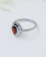 Garnet Sterling Silver Ring – Sacred Fire | Size 8