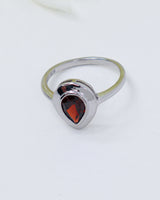 Garnet Sterling Silver Ring – Sacred Fire | Size 8