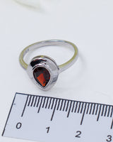 Garnet Sterling Silver Ring – Sacred Fire | Size 8