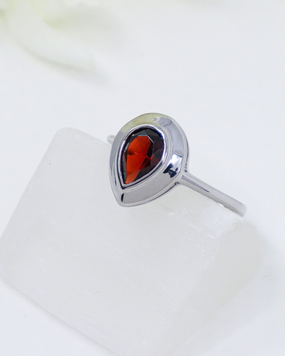 Garnet Sterling Silver Ring – Sacred Fire | Size 8