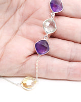 Amethyst, Citrine & Green Amethyst (Prasiolite) Bracelet | Balance, Abundance & Spiritual Harmony