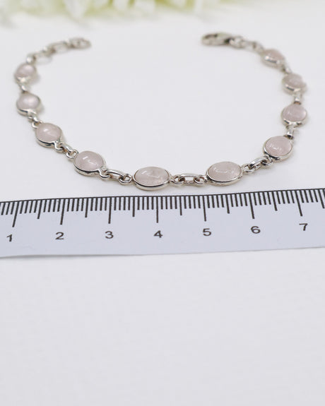 Rose Quartz Sterling Silver Bracelet | Self Love & Gentle Healing