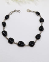Black Onyx Sterling Silver Bracelet | Protection & Grounding