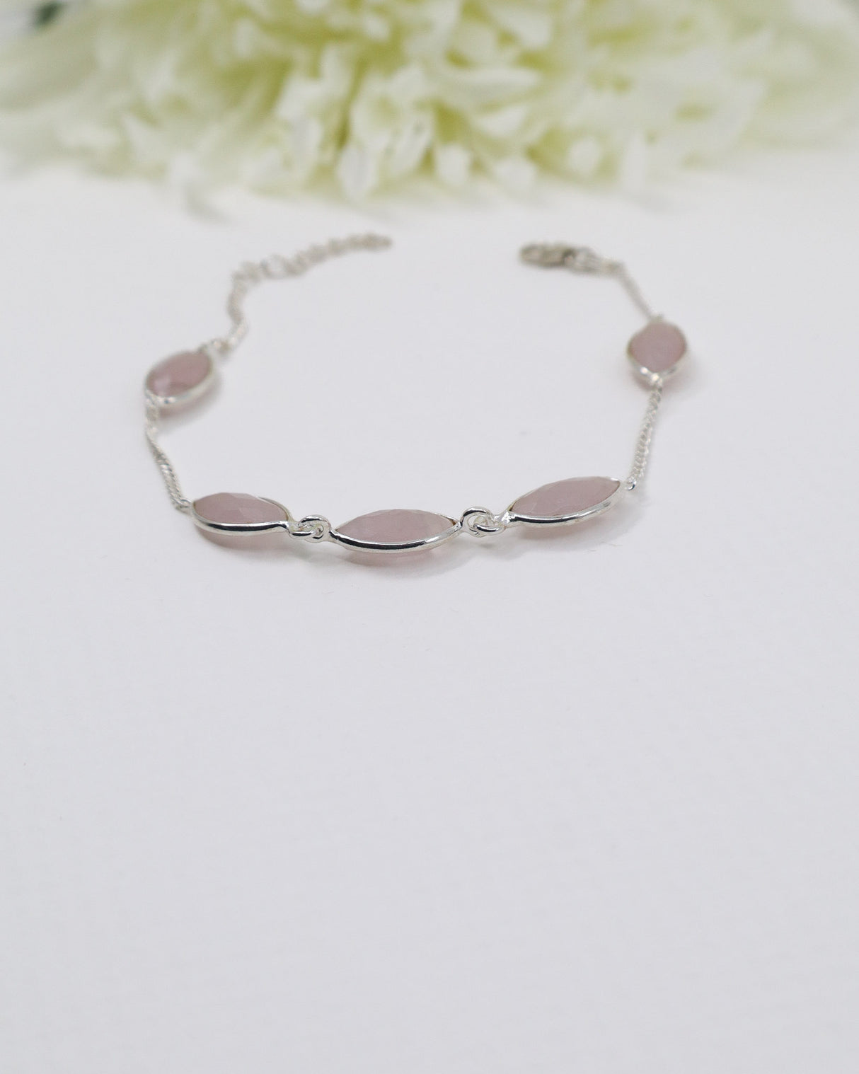 Rose Quartz Sterling Silver Bracelet | Love & Emotional Healing