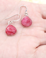 Indian Ruby Sterling Silver Earrings | Passion & Vitality