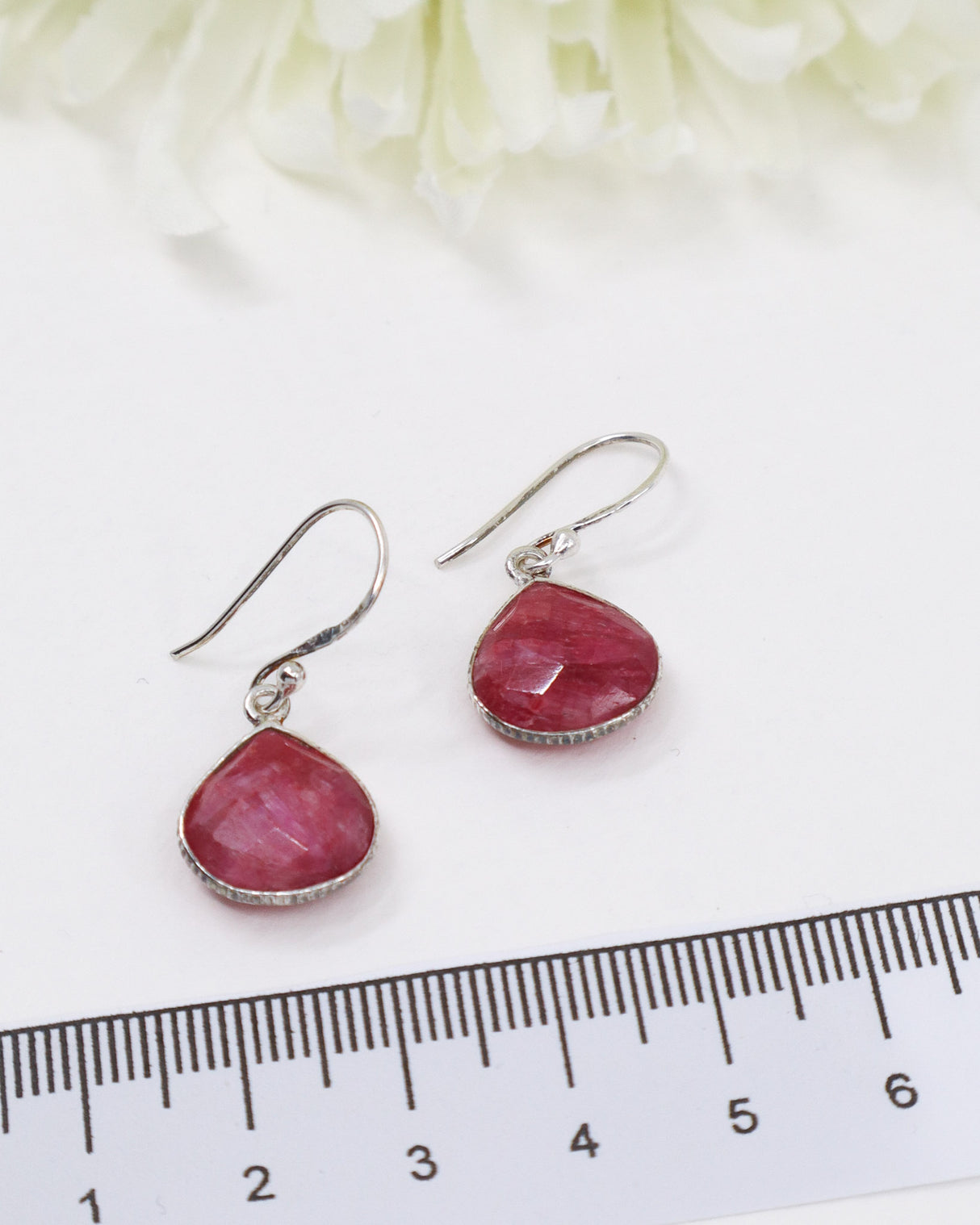 Indian Ruby Sterling Silver Earrings | Passion & Vitality