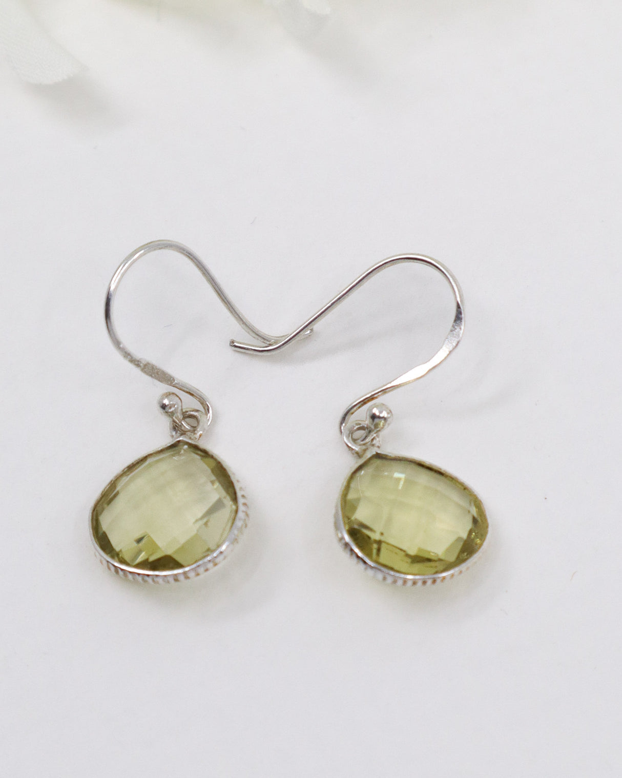 Green Amethyst Sterling Silver Earrings | Calm & Heart Healing