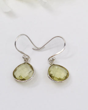 Green Amethyst Sterling Silver Earrings | Calm & Heart Healing
