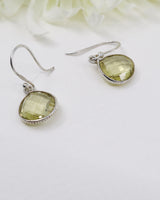 Green Amethyst Sterling Silver Earrings | Calm & Heart Healing