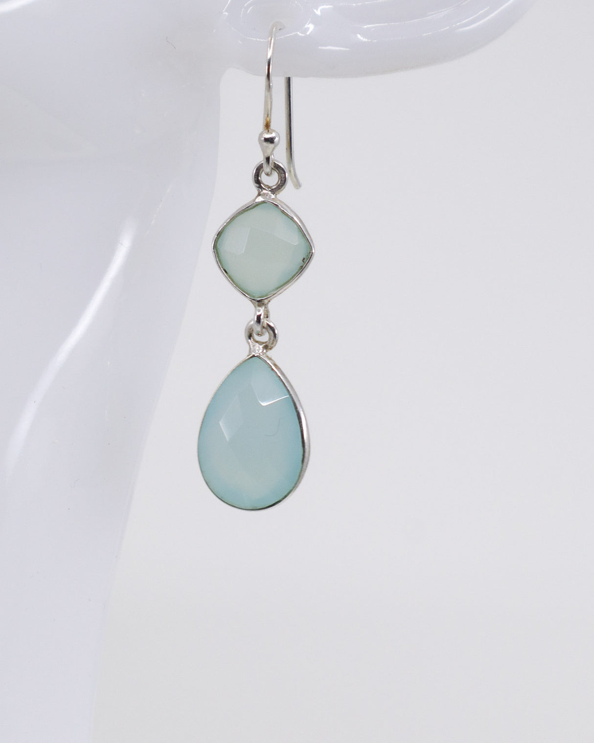Blue Chalcedony Sterling Silver Drop Earrings | Peace & Communication