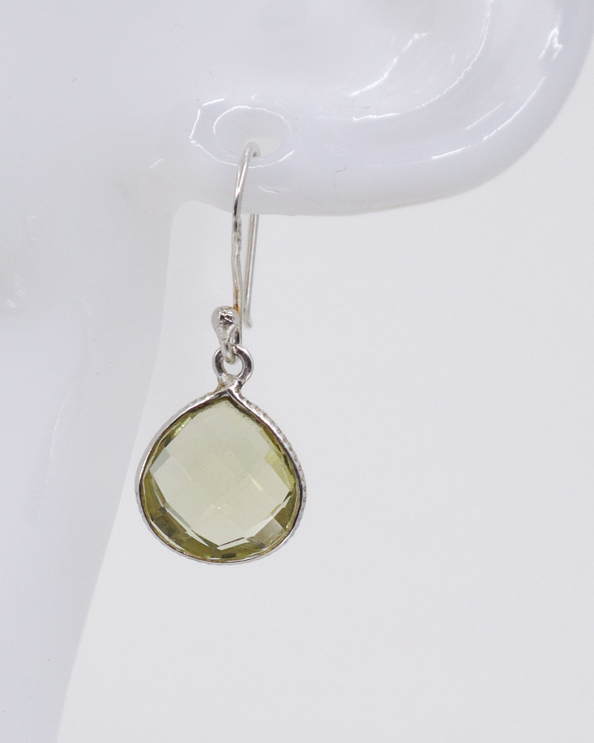 Green Amethyst Sterling Silver Earrings | Calm & Heart Healing