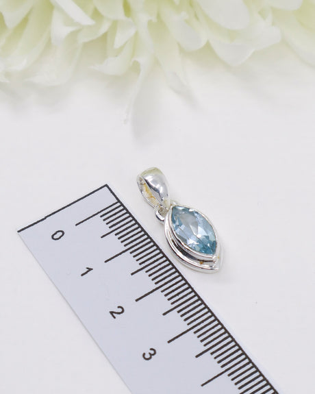Blue Topaz .925 Sterling Silver Pendant | Calm Communication & Clarity