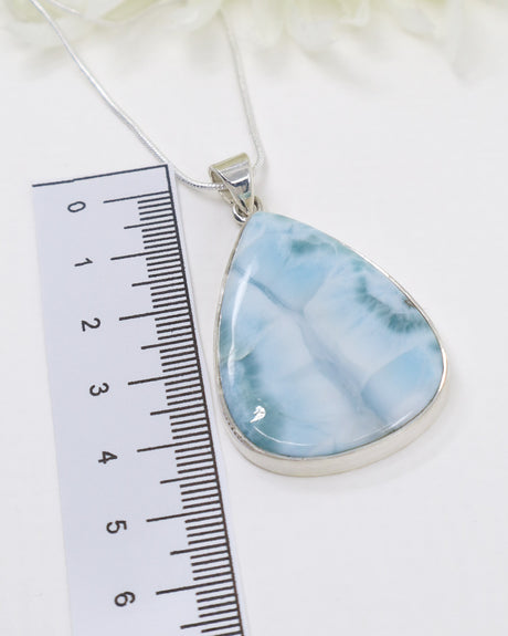 Larimar Pendant .925 Silver Teardrop – Stone of Serenity, Healing & Divine Feminine Flow