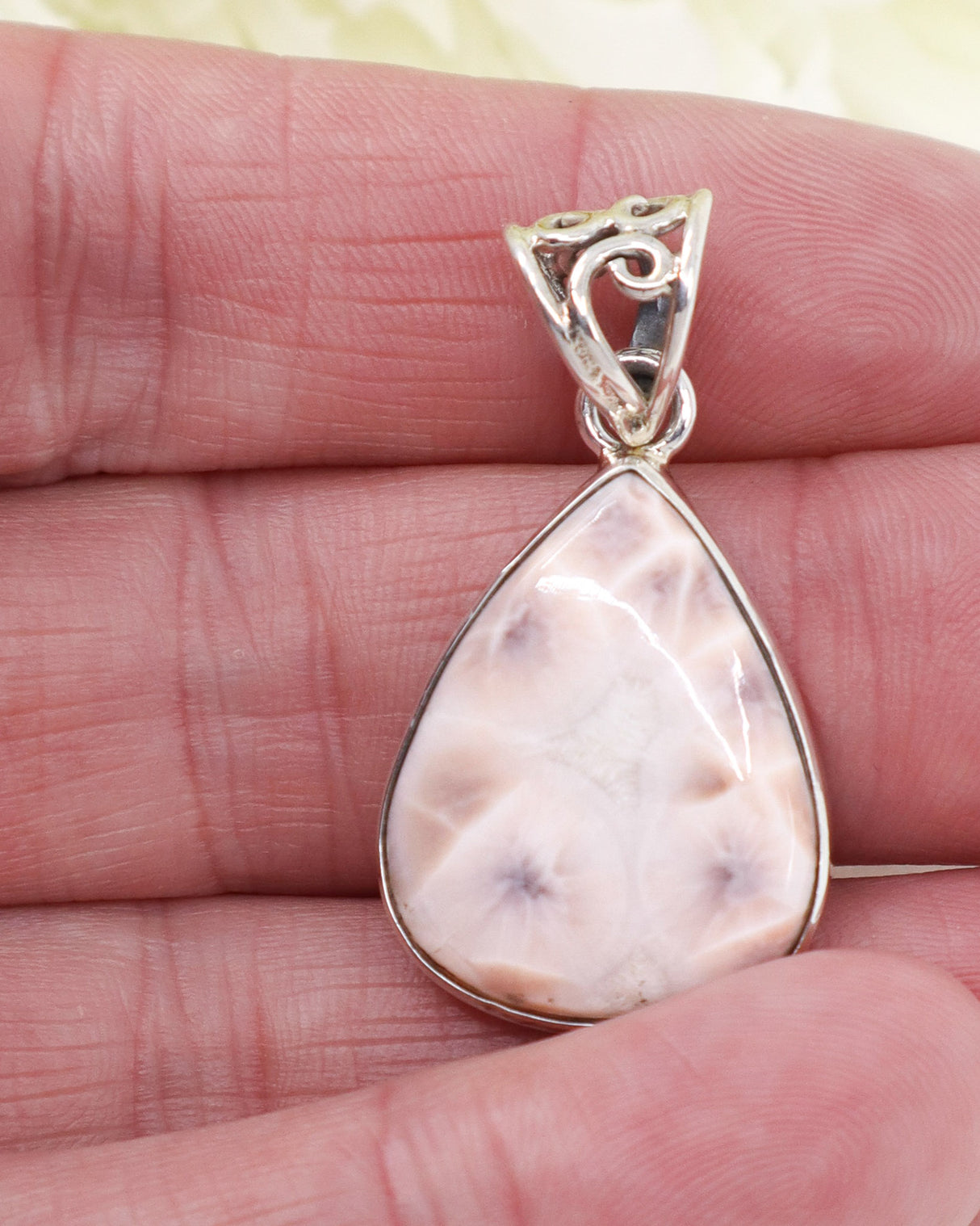 Pink Natrolite (“Pink Larimar”) Pendant | Sterling Silver | Divine Feminine & Emotional Healing