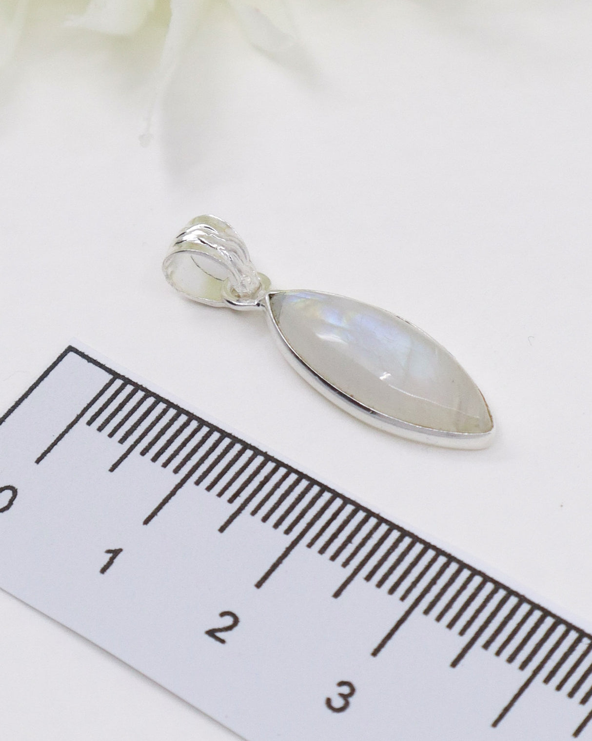 Rainbow Moonstone Sterling Silver Pendant | Intuition & Divine Feminine