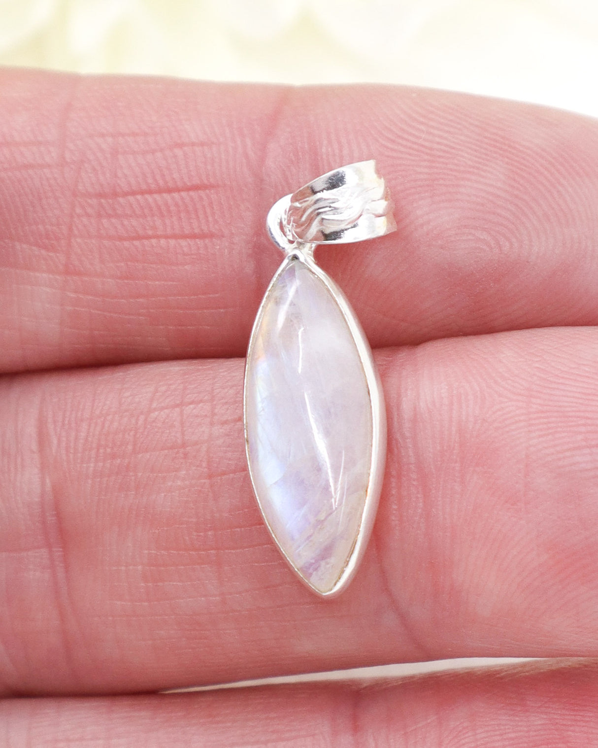 Rainbow Moonstone Sterling Silver Pendant | Intuition & Divine Feminine