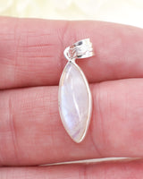 Rainbow Moonstone Sterling Silver Pendant | Intuition & Divine Feminine