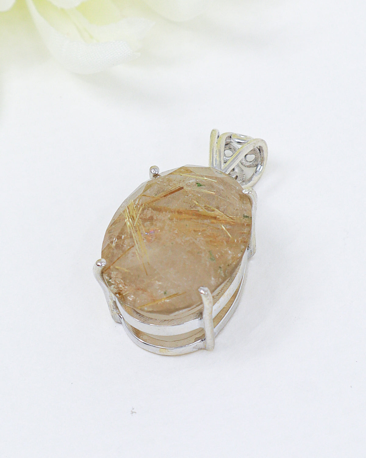 Golden Rutilated Quartz Pendant | Threads of Destiny | Abundance & Manifestation
