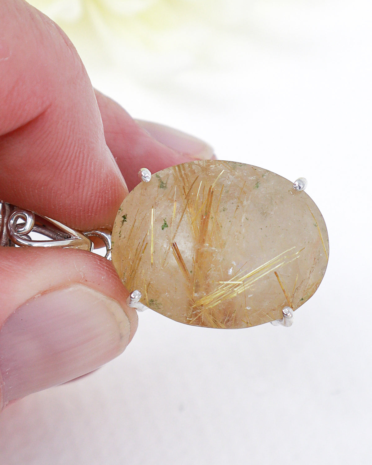 Golden Rutilated Quartz Pendant | Threads of Destiny | Abundance & Manifestation