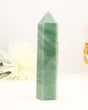 Polished Green Aventurine crystal tower with soft green tones and natural shimmer.