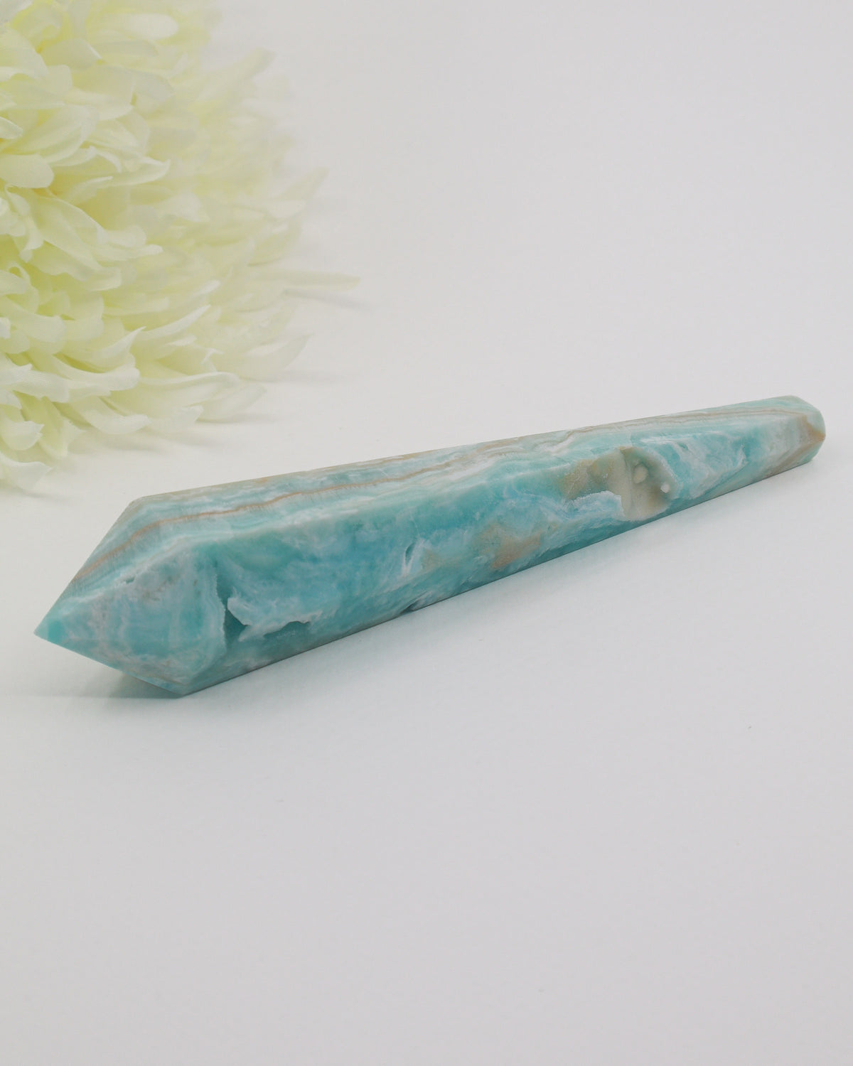 Hemimorphite Crystal Wand 140g – The Voice of Serenity | Communication & Emotional Healing