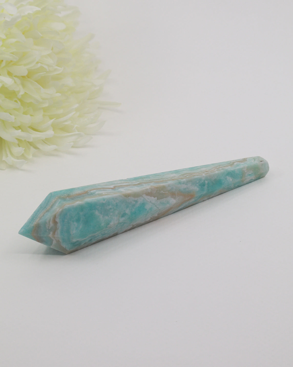 Hemimorphite Crystal Wand 140g – The Voice of Serenity | Communication & Emotional Healing