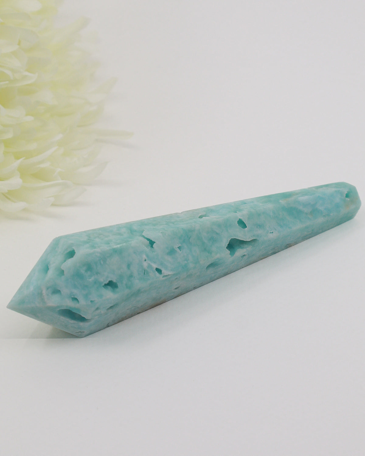 Hemimorphite Crystal Wand 140g – The Voice of Serenity | Communication & Emotional Healing
