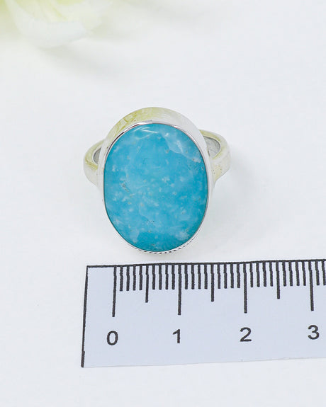 Hemimorphite Sterling Silver Ring – Size 8 | Calm & Emotional Healing