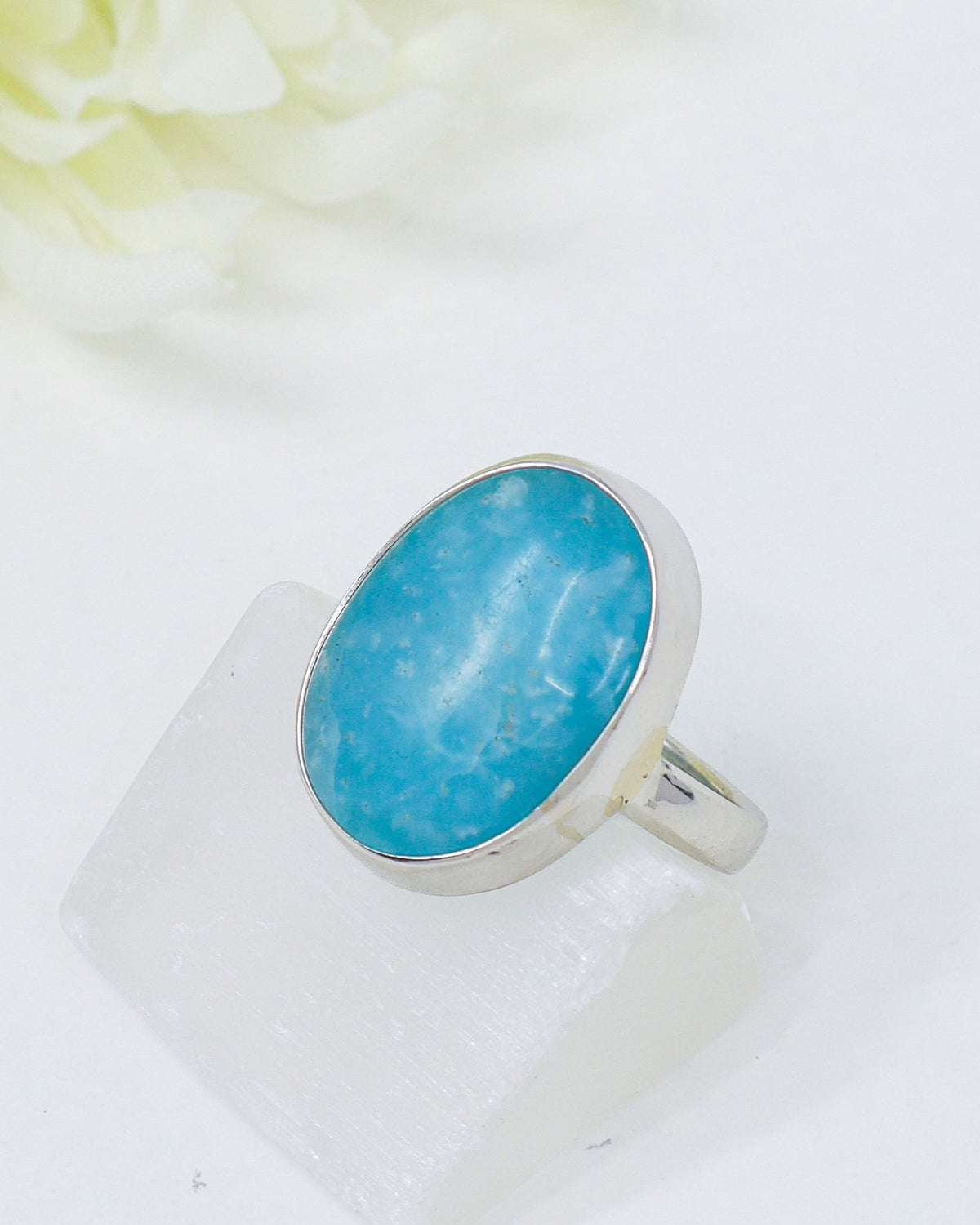 Hemimorphite Sterling Silver Ring – Size 8 | Calm & Emotional Healing