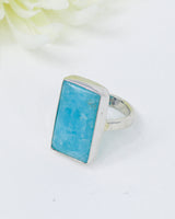 Hemimorphite Sterling Silver Ring – Size 8 | Calm & Communication