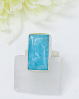 Hemimorphite Sterling Silver Ring – Size 8 | Calm & Communication