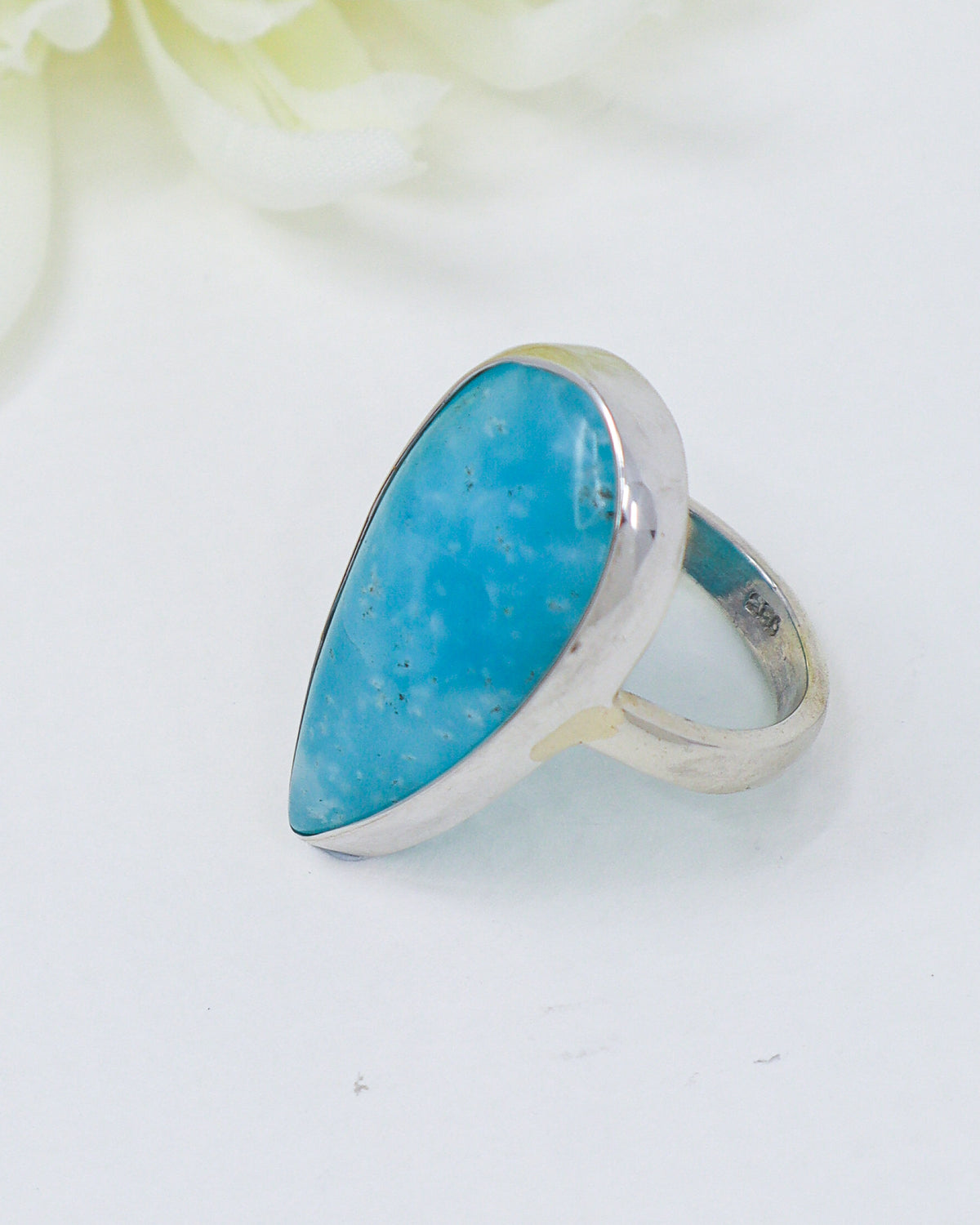 Hemimorphite Sterling Silver Ring Size 6 | Calm & Communication