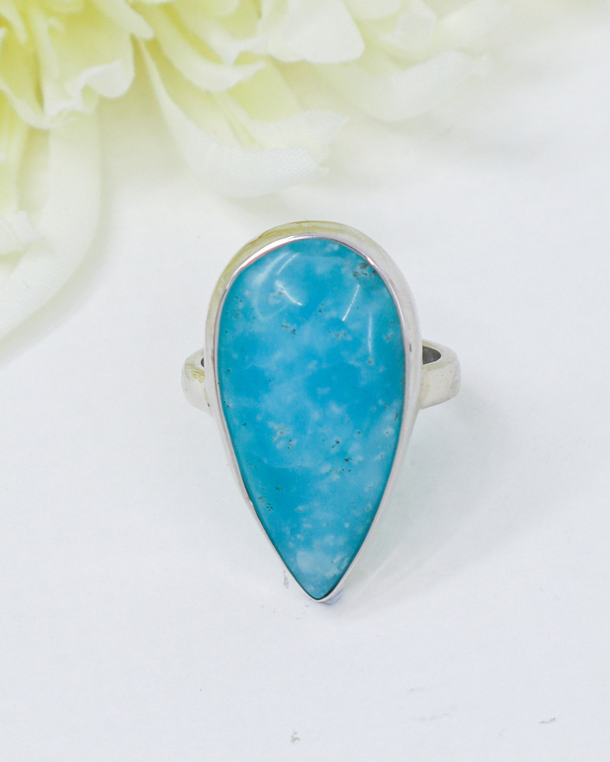 Hemimorphite Sterling Silver Ring Size 6 | Calm & Communication