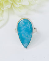 Hemimorphite Sterling Silver Ring Size 6 | Calm & Communication