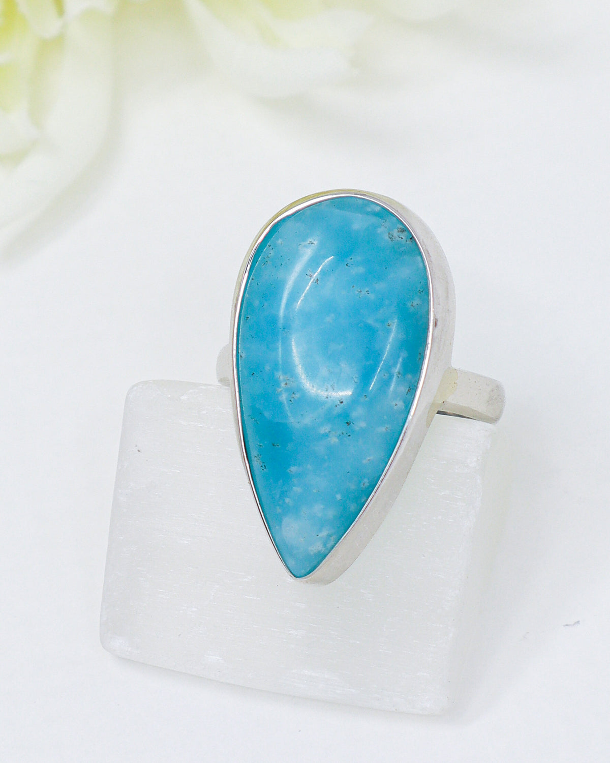 Hemimorphite Sterling Silver Ring Size 6 | Calm & Communication