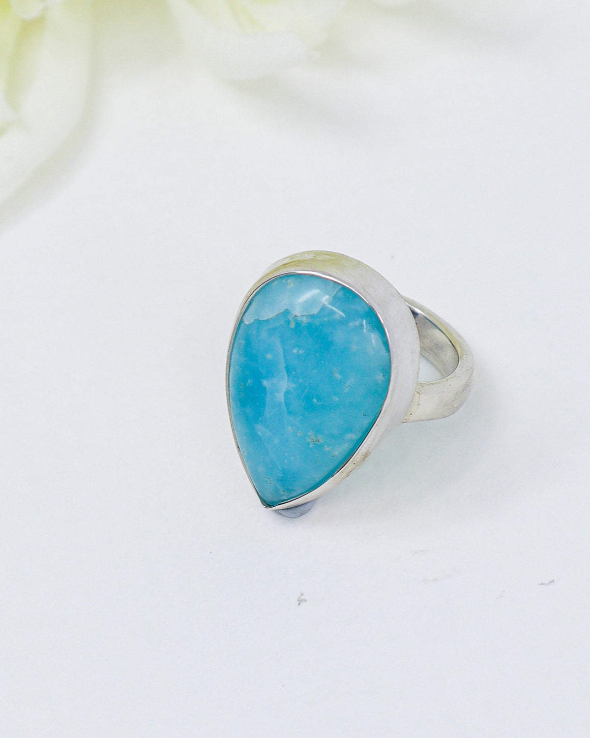 Hemimorphite Sterling Silver Ring Size 9 | Calm & Communication