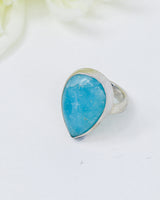 Hemimorphite Sterling Silver Ring Size 9 | Calm & Communication